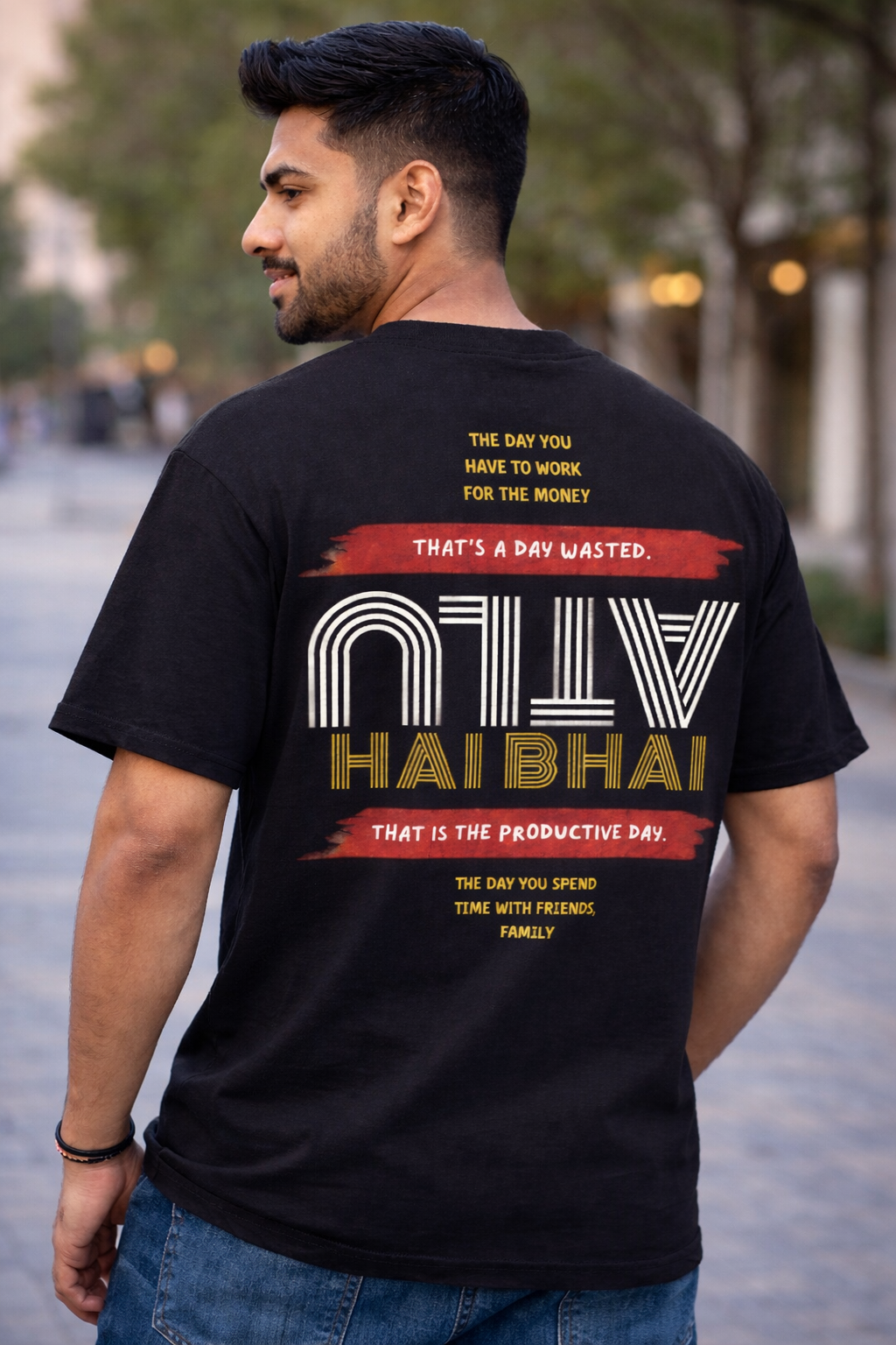 Samay Raina Quote Oversized T-Shirt – “ULTA Hai Bhai” Motivational Streetwear